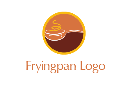 bowl with steam in circle food logo