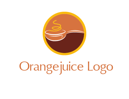 bowl with steam in circle food logo