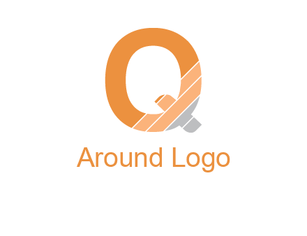 letter Q with line gradient