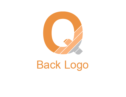 letter Q with line gradient