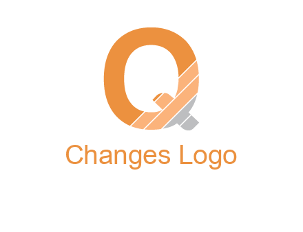 letter Q with line gradient