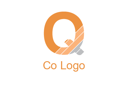 letter Q with line gradient