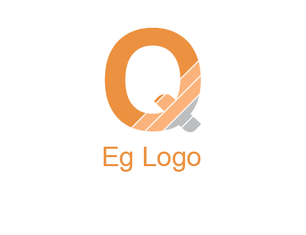 letter Q with line gradient