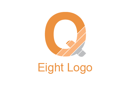 letter Q with line gradient