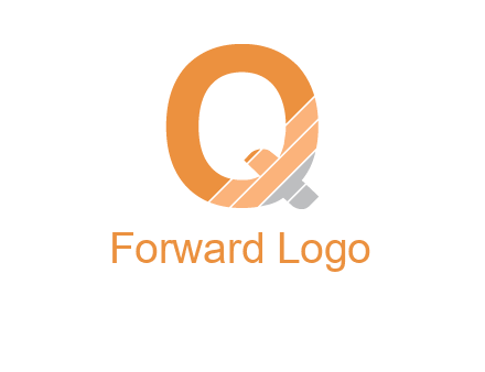 letter Q with line gradient