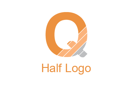 letter Q with line gradient