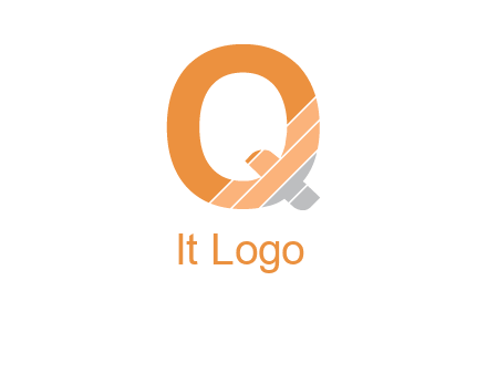 letter Q with line gradient