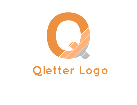 letter Q with line gradient