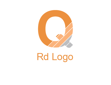 letter Q with line gradient