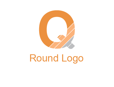 letter Q with line gradient
