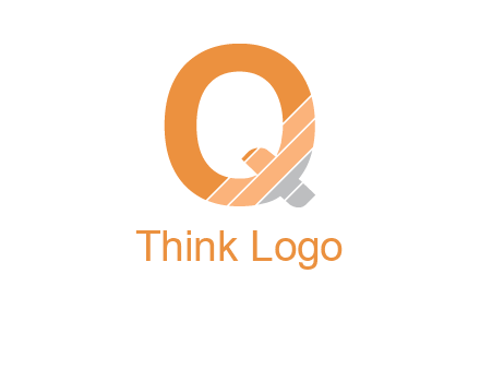 letter Q with line gradient