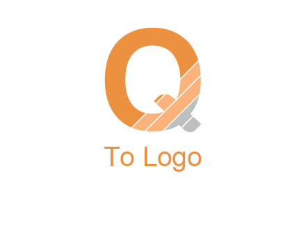 letter Q with line gradient