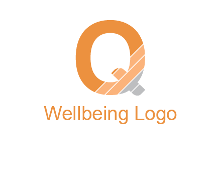 letter Q with line gradient