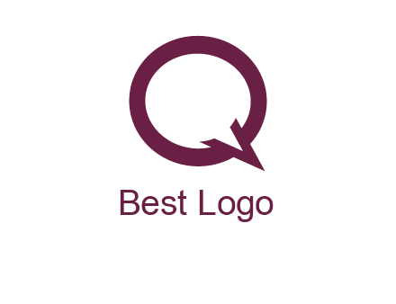letter Q looking like text bubble