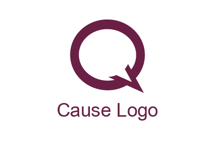 letter Q looking like text bubble