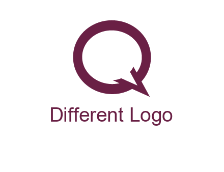 letter Q looking like text bubble