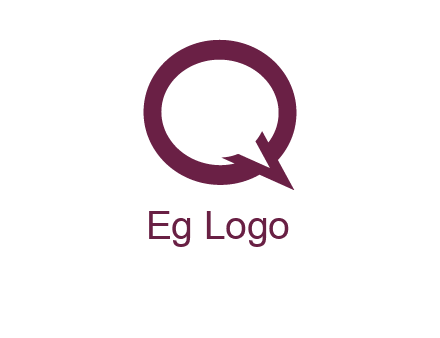 letter Q looking like text bubble