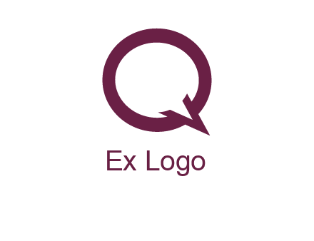 letter Q looking like text bubble
