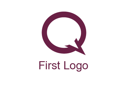 letter Q looking like text bubble
