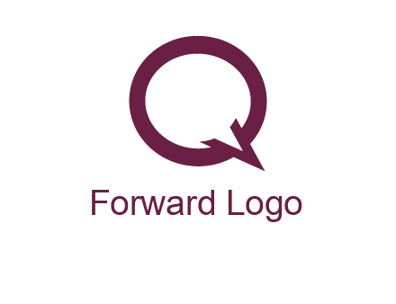 letter Q looking like text bubble