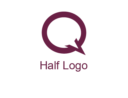 letter Q looking like text bubble