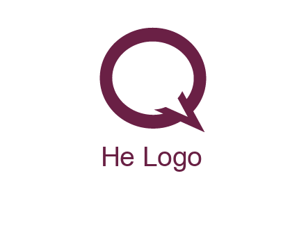 letter Q looking like text bubble