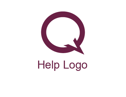 letter Q looking like text bubble