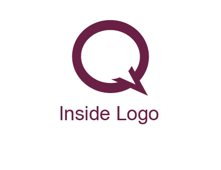 letter Q looking like text bubble