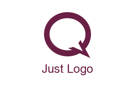 letter Q looking like text bubble