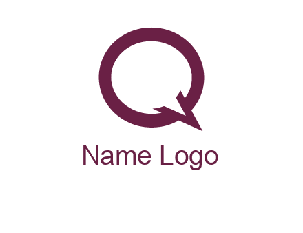 letter Q looking like text bubble