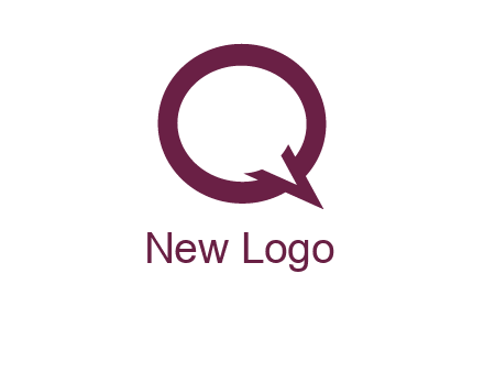 letter Q looking like text bubble