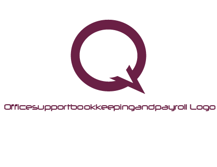 letter Q looking like text bubble