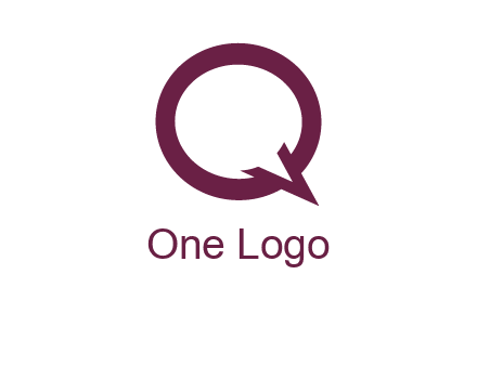 letter Q looking like text bubble