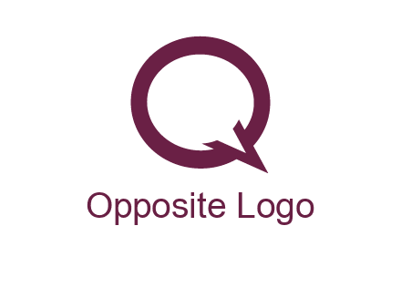letter Q looking like text bubble