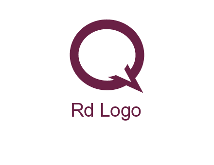 letter Q looking like text bubble