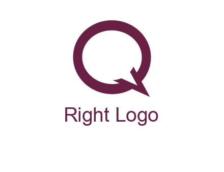 letter Q looking like text bubble