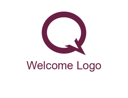 letter Q looking like text bubble