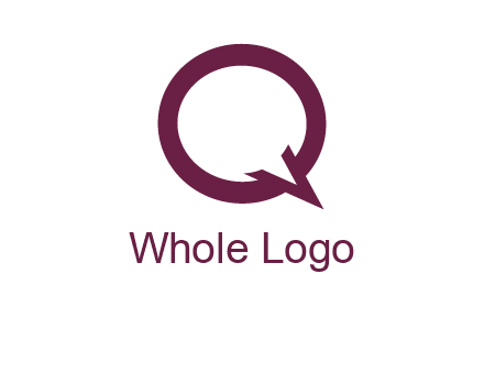 letter Q looking like text bubble
