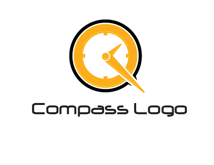 Clock icon in Letter Q logo