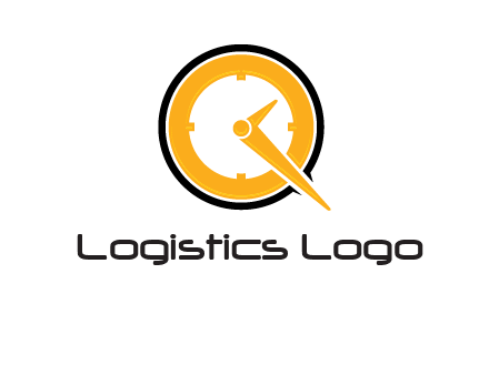 Clock icon in Letter Q logo