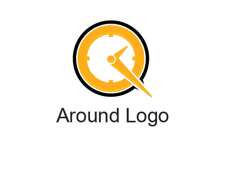 Clock icon in Letter Q logo