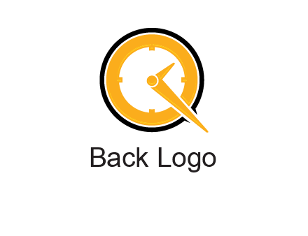 Clock icon in Letter Q logo