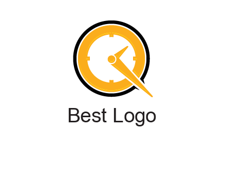 Clock icon in Letter Q logo