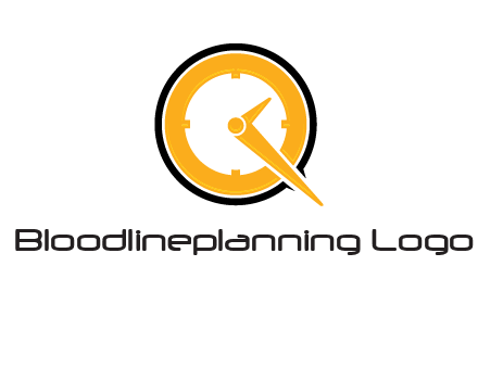 Clock icon in Letter Q logo