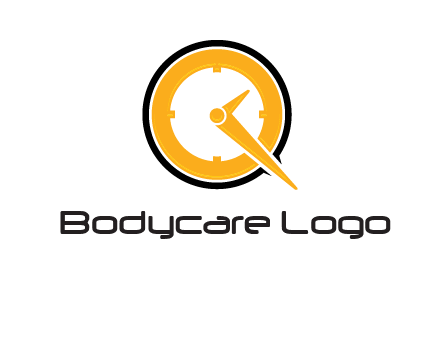 Clock icon in Letter Q logo