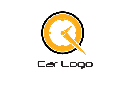 Clock icon in Letter Q logo