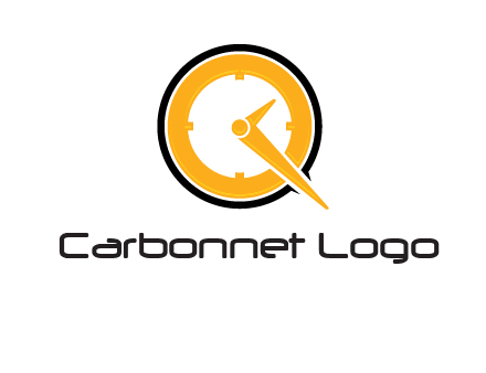 Clock icon in Letter Q logo