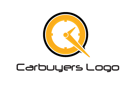 Clock icon in Letter Q logo