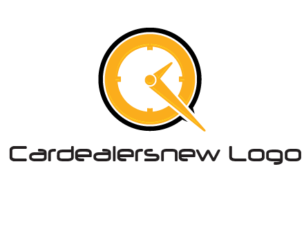 Clock icon in Letter Q logo