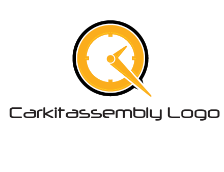 Clock icon in Letter Q logo